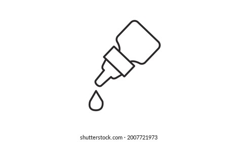 Eye Drop icon. Vector isolated flat editable black and white illustration of eye drop bottle