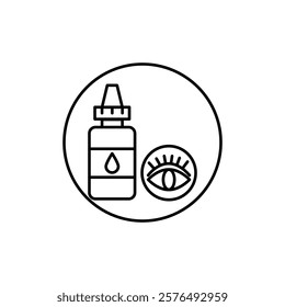 EYE DROP icon vector outline logo sign