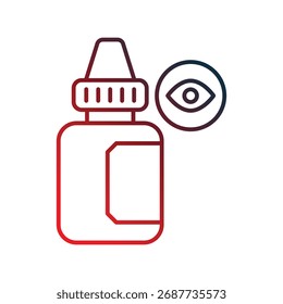 Eye-Drop-Symbol mit weißem Hintergrund, Vektorgrafik