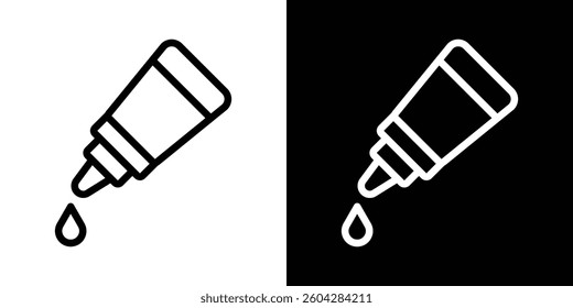 Eye drop icons vectors set in stroke line style.