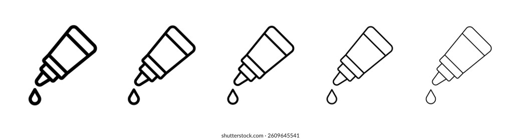 Eye drop icons vectors set in different stroke lines