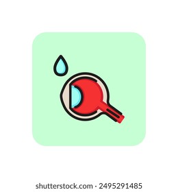 Eye drop line icon. Eyeball, eye bulb, droplet. Health care concept. Can be used for topics like vision, sight, eyesight, treatment