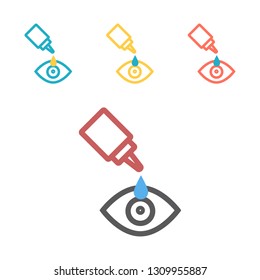 Eye drop line icon. Vector sign for web graphics.