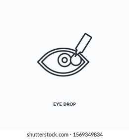 Eye drop outline icon. Simple linear element illustration. Isolated line Eye drop icon on white background. Thin stroke sign can be used for web, mobile and UI.