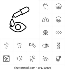 eye drop, pipette icon on white background