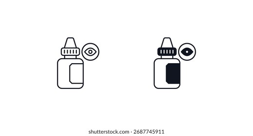 Eye Drop set icon with white background vector stock illustration