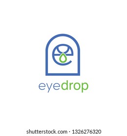 eye drop tool logo, this logo is made for service companies and products related to the eye, both in the form of eye health, eye protection and others