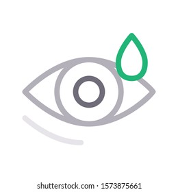 eye drop vector color line icon 