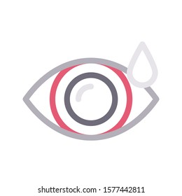 eye drop vector color line icon 