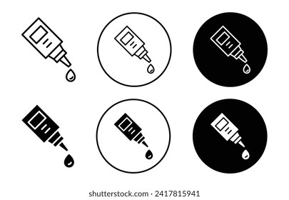 eye drop vector icon set collection. eye drop Outline flat Icon.