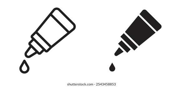 Ícone de vetor de gota ocular definido em preto.
