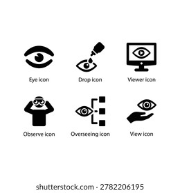 Eye, Eye drop, Viewer, Observe, Overseeing, View, Blue Icon Set