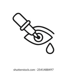 Eye dropper with drop icon - on white background