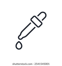 Eye dropper editable stroke outline icon isolated on white background flat vector illustration. Pixel perfect. 64 x 64