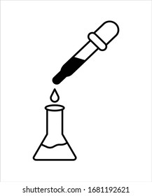 eye dropper with flask line icon,vector best line design icon.