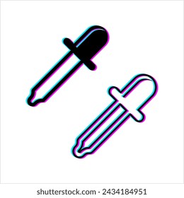 Icono de colisión de gotero, icono de pipeta pasteur Ilustración de arte vectorial