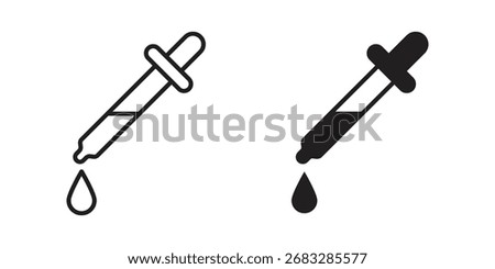 Eye dropper half icon clipart and lineart vector symbols
