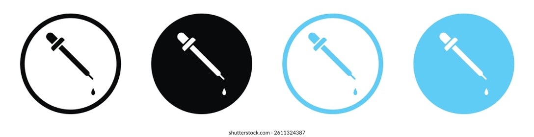 Eye dropper half icon collection. vector illustration set