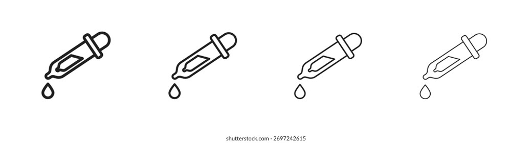 Cuentagotas para los ojos medio icono de colección. Signo de Vector de línea, símbolo para Web y móvil