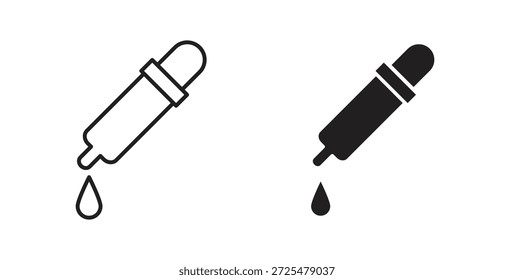 Icono de la mitad del gotero del ojo con el glifo y la línea. iconos negros del vector para el Web UI
