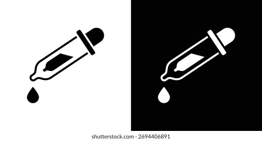 Meio ícone de conta-gotas design de elemento de ilustração. ícones de glifo preto