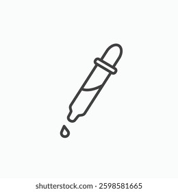 Eye dropper half icon isolated on white background