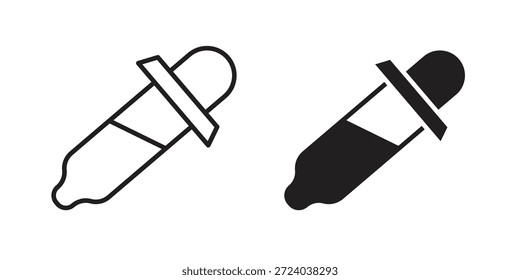 Mitad de los iconos del gotero del ojo, Vector de línea. sistema sólido del símbolo