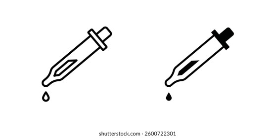 Eye dropper half icons set for apps and web ui designs. simple isolated graphics.