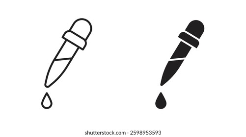 Eye dropper half vector line icon illustration collection.