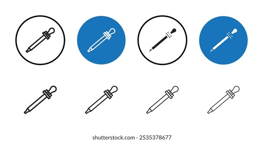 Augentropfensymbol Schwarze Linie Kunst Vektor Logo-Set