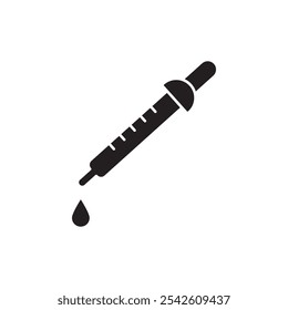 Augentropfensymbol schwarz-weißes Vektorzeichen