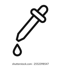 Icono de gotero de ojo signo de contorno de Vector en blanco y negro