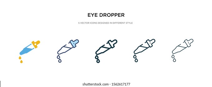 eye dropper icon in different style vector illustration. two colored and black eye dropper vector icons designed in filled, outline, line and stroke style can be used for web, mobile, ui