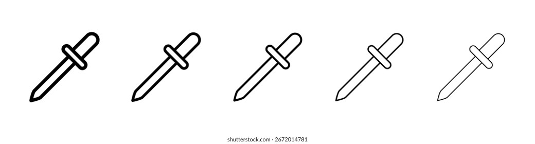Icono del gotero del ojo llenó el concepto plano de la muestra para el Diseño web.
