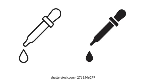 Eye dropper icon in line design. Editable stroke icon.