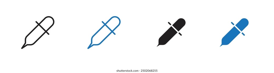Eye dropper icon linear thin line icon graphics set