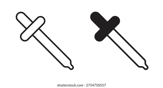 Eye dropper icon on white background. Simple vector illustration for graphic and web design