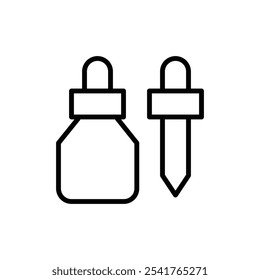 Eye dropper icon Outline set in black and white color