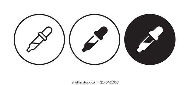 Eye dropper icon, pipette, medicine dropper vector, sign, symbol, logo, illustration, editable stroke, flat design style isolated on white