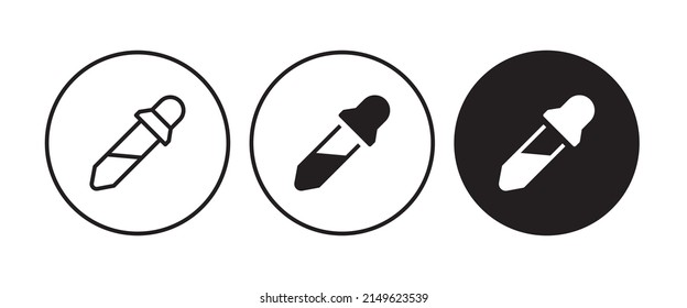 Eye dropper icon, pipette, medicine dropper vector, sign, symbol, logo, illustration, editable stroke, flat design style isolated on white
