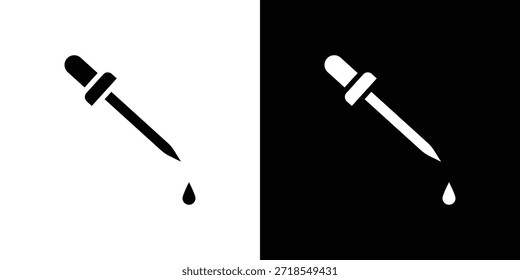 Ilustración vectorial de silueta de icono de gotero de ojo estilo plano aislado