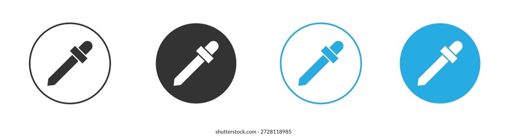 Icono del gotero del ojo. diseño negro del doodle gráfico de la ilustración simple