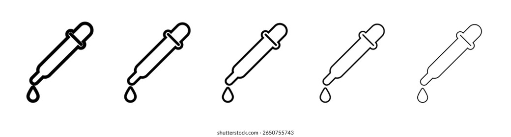 Ícone de conta-gotas Sinal de estilo de contorno fino de vetor único
