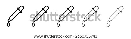 Eye Dropper Icon Single vector thin outline style sign