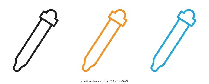Eye dropper icon Thin line illustration set