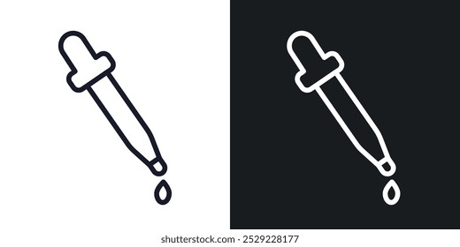 Icono del gotero del ojo en color negro de la línea fina. ilustración simple plana de los símbolos del Vector.