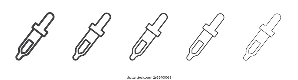 Eye Dropper Icon Vector de esquema conjunto de ilustración signo