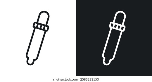 Eye dropper icons in black and white liner strokes for web design.
