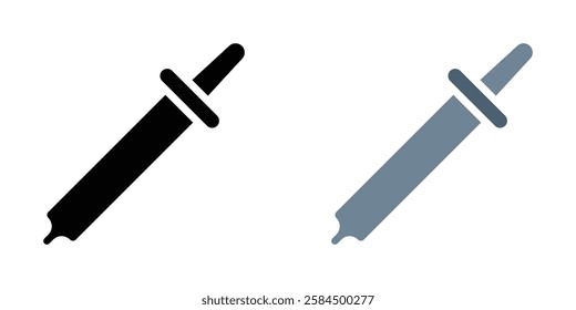 Eye dropper icons pack in black and colored version