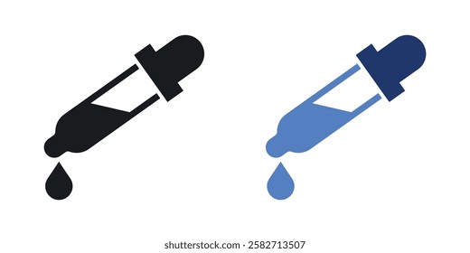 Eye dropper icons set vectors black and colored style